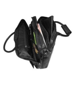 Laptop-Tasche aus weichem Nappa Rindleder 40 cm Schwarz
