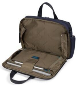 EOL Fast-Check - Kurzgrifflaptoptasche aus rezykliertem Stoff Blau