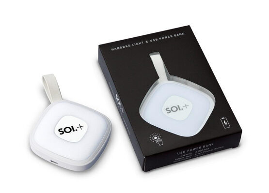 SOI+ Handtaschenlicht mit USB-Powerbank in weiss
