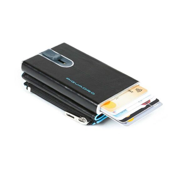 Blue Square - Wallet für Scheine und Kreditkarten mit Münzfach in Schwarz