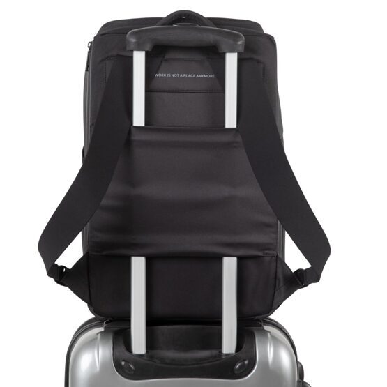 Business Backpack Leather ALPHA in Charcoal Black