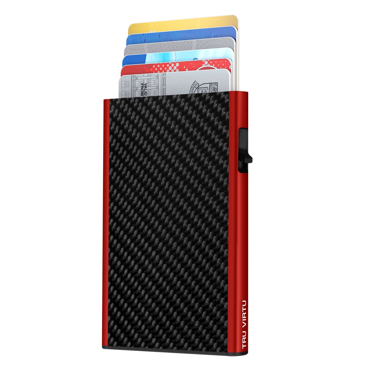 Image of Wallet Click & Slide Carbon Fibre Black/Red