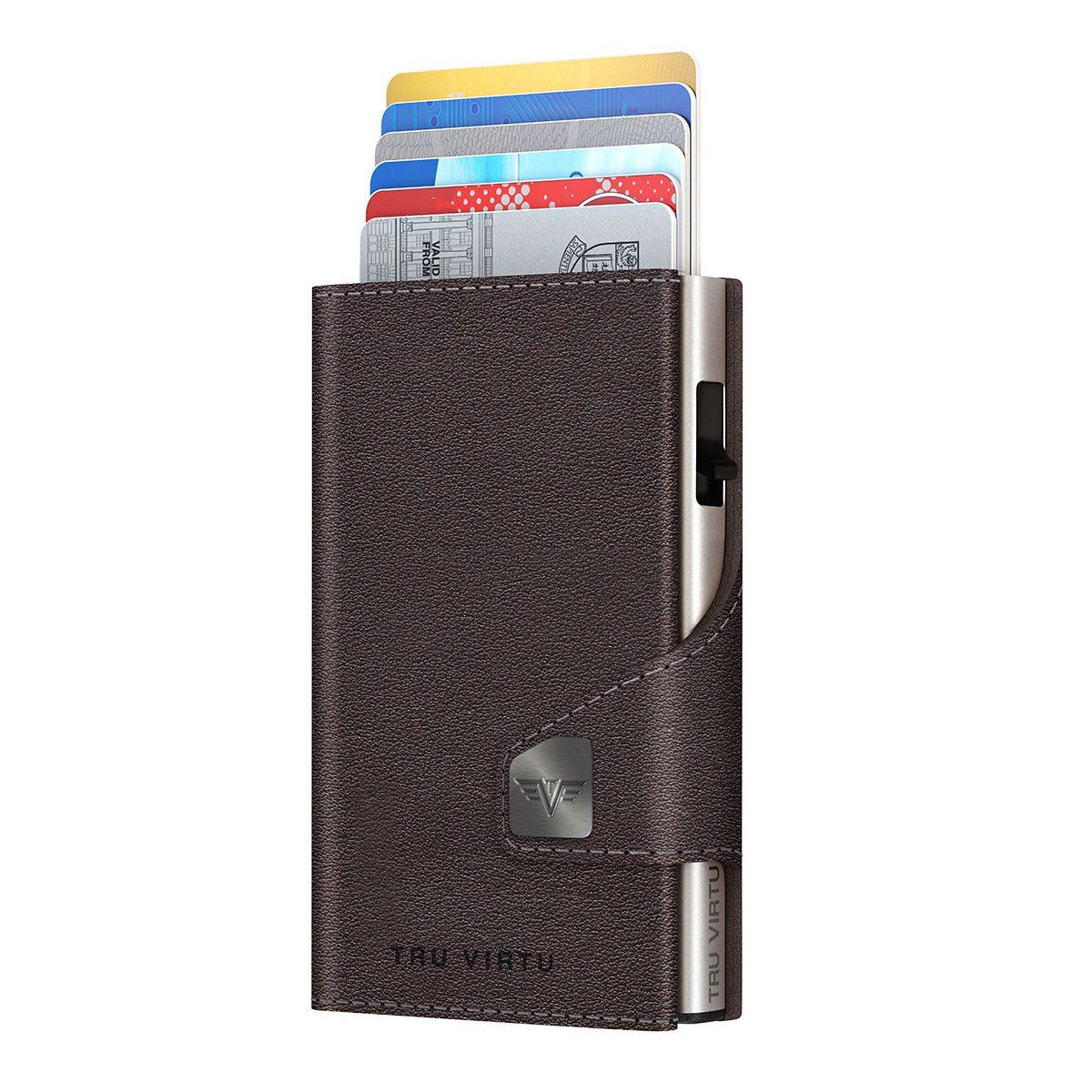 Image of Wallet Click & Slide Classic Nappa Brown/Silver