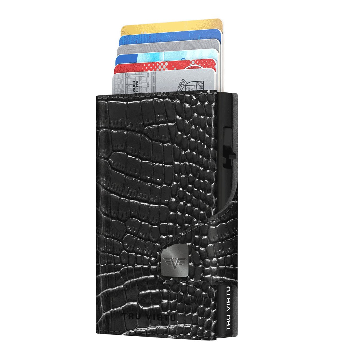 Image of Wallet Click & Slide Classic Croco Black/Black
