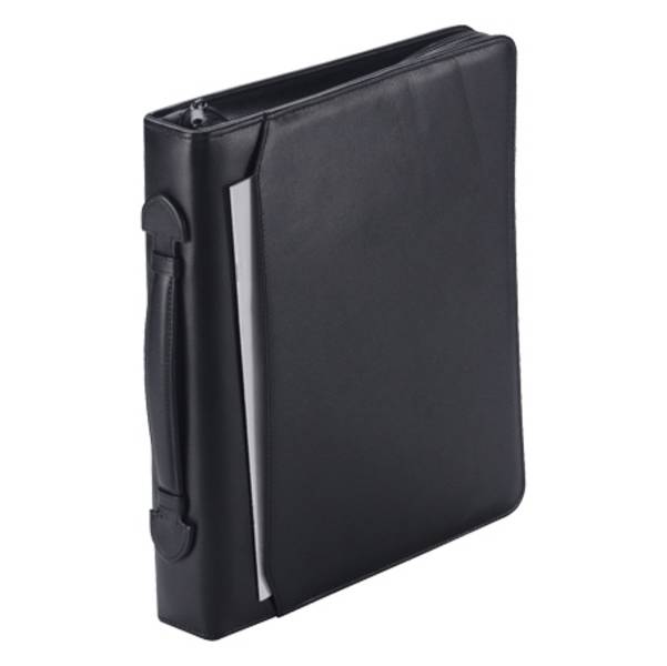 Schreibmappe 36.5cm aus Vollrindleder Nappa in Schwarz