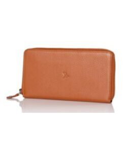 Damen-Portemonnaie aus Leder Orange