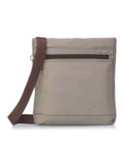 Leonce Small Vertical Crossover RFID in Sepia Brown