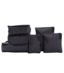 Lucy Travel Packing Cube Set Black with Polka Dots