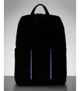 Laptoprucksack aus rezykliertem Stoff mit LED Licht Blau