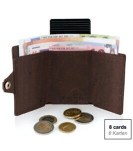 ZNAP Geldbörse Leder Vintage Braun für 8 Karten