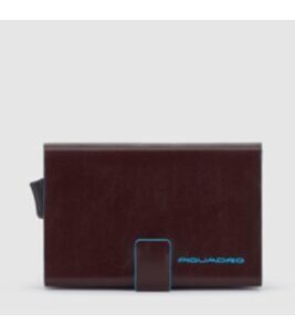 Blue Square - Doppelter Kreditkartenhalter in Mahagoni