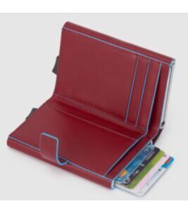 Blue Square - Doppelter Kreditkartenhalter in Rot