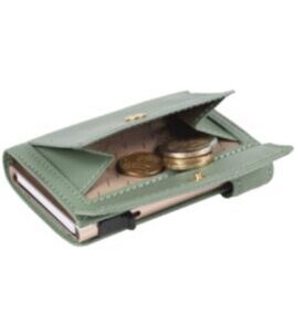 Furbo Kreditkartenetui Grün mit Papier und Münzgeldfach
