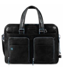 Blue Square – erweiterbare Kurzgrifflaptoptasche mit iPad/iPad®Air-Fach in schwarz