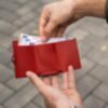 ZNAP Geldbörse Leder genarbt Rot für 8 Karten 2