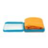 Weiches Mikrofasertuch mit Behälter für Sport und Reise - Orange/Blau 2