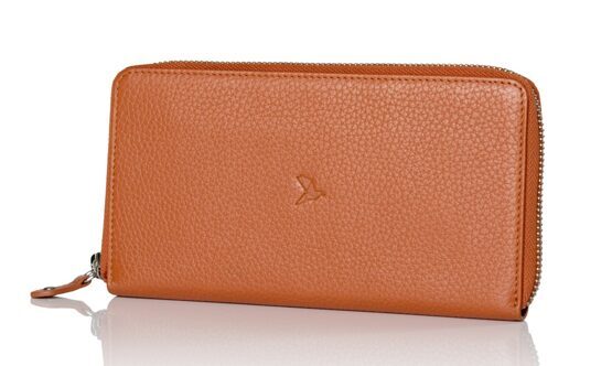 Damen-Portemonnaie aus Leder Orange