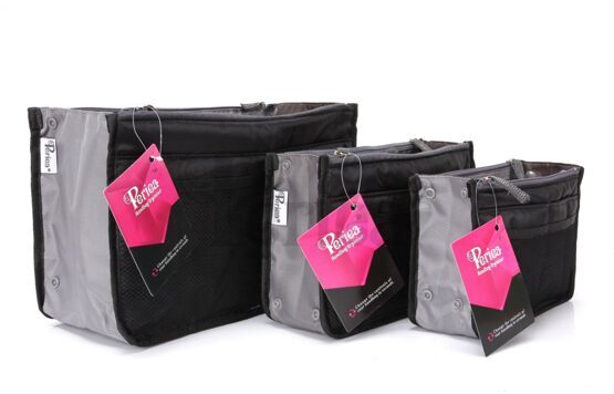 Bag in Bag - Schwarz mit Netz Grösse S