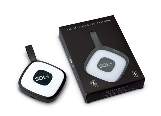 SOI+ Handtaschenlicht mit USB-Powerbank in schwarz