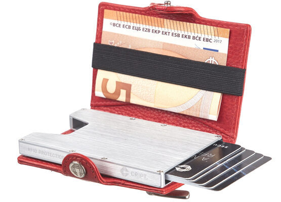 Cript Mini Wallet - 3.55 STEEL fire red