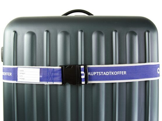 Gepäckgurt in Blau und Grau