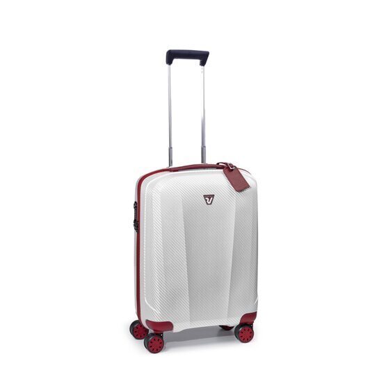 WE-GLAM Handgepäck Koffer in Weiss/Rot