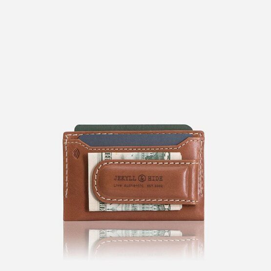 Roma - Money Clip and Card Holder in Tan