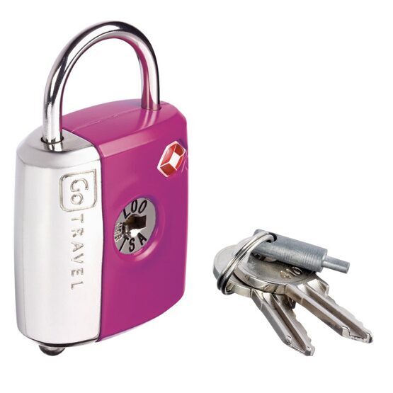 Dual Combi/Key Lock - Kofferschloss mit Schlüssel und Zahlencode Violet