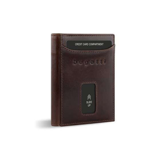 Secure Slim - RFID Kreditkartenhalter mit Wiener Münzfach Romano Braun