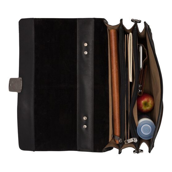 Vintage Dean Briefcase 3-Comp Schwarz