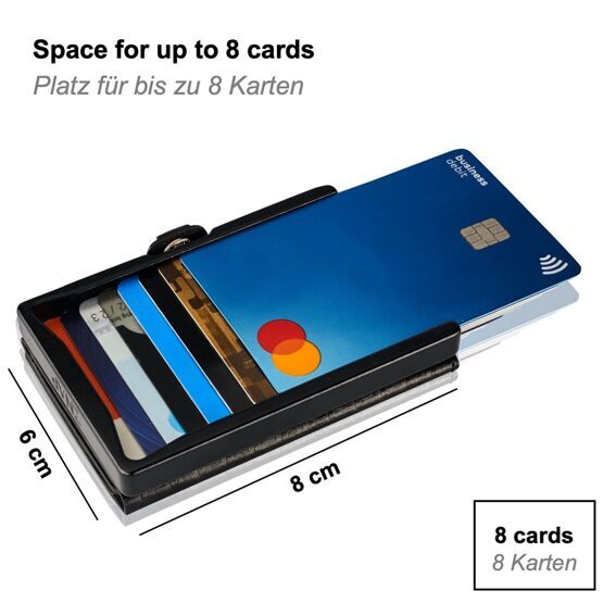 ZNAP Geldbörse Korkleder Blau für 8 Karten