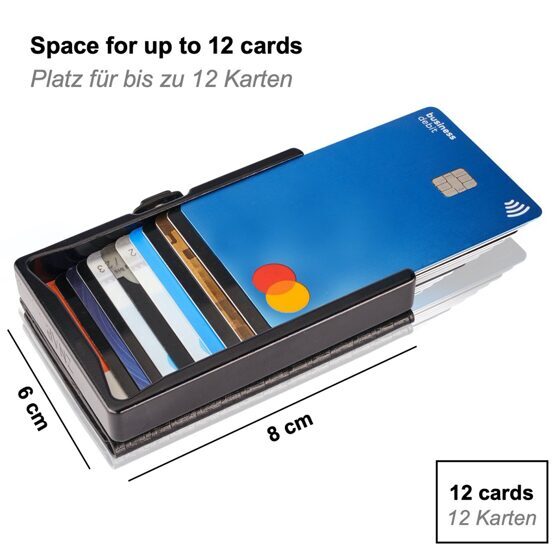 ZNAP Geldbörse Leder genarbt Blau für 12 Karten
