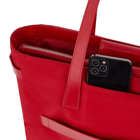 Damenlaptoptasche aus rezykliertem Stoff in rot