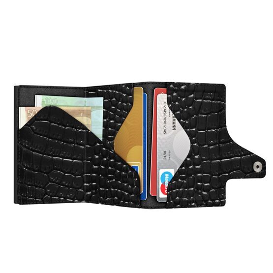 Wallet Click &amp; Slide Classic Croco Black/Black