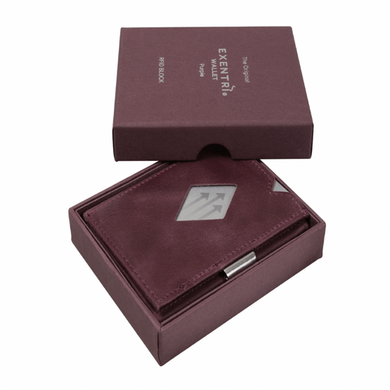 Exentri Wallet Leder Violett für 10 Karten