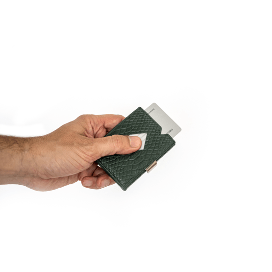 Exentri Wallet Leder Kobragrün für 10 Karten