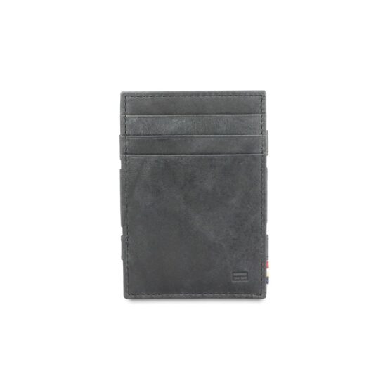 Essenziale - Magic Portemonnaie in Schwarz aus gebürstetem Leder