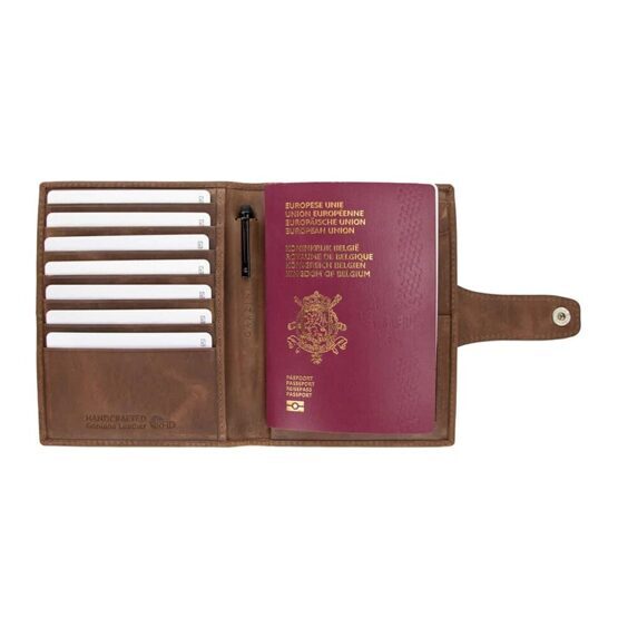 AirTag Passport Holder, Brushed Brown