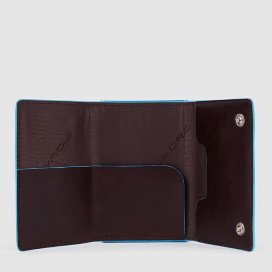 Blue Square - Compact Wallet für Scheine und Kreditkarten in Mahagoni