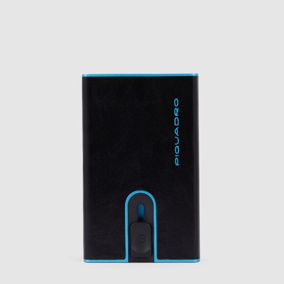 Blue Square - Compact Wallet für Scheine und Kreditkarten in Schwarz