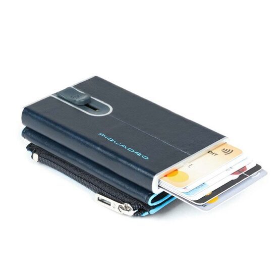 Blue Square - Wallet für Scheine und Kreditkarten mit Münzfach in Blau