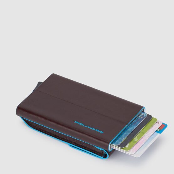 Blue Square - Kreditkartenhalter mit Aussenfach in Mahagoni