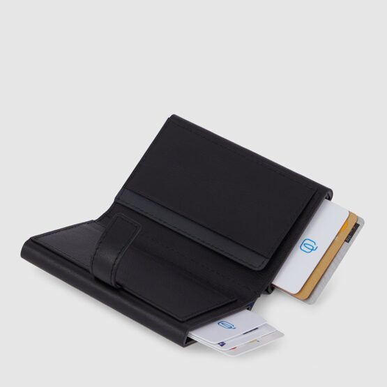 Urban - Double Compact Wallet in Schwarz/Blau