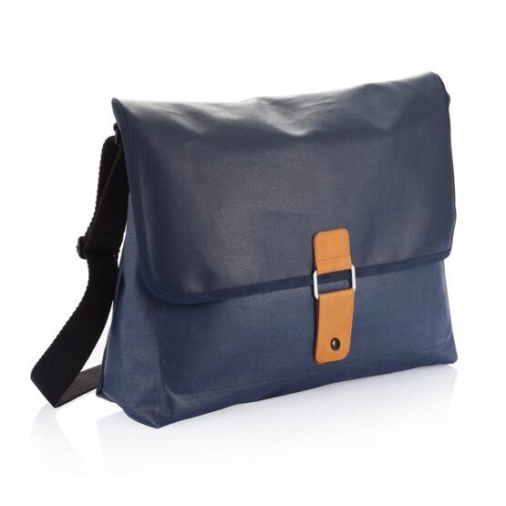 Pure - Cotton Messenger Bag in Blue