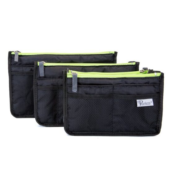 Bag in Bag - Black Neon Yellow Zipper Grösse S