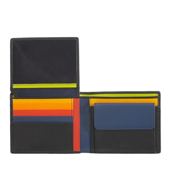 Tazio - Mehrfarbige Brieftasche mit Klappe Schwarz