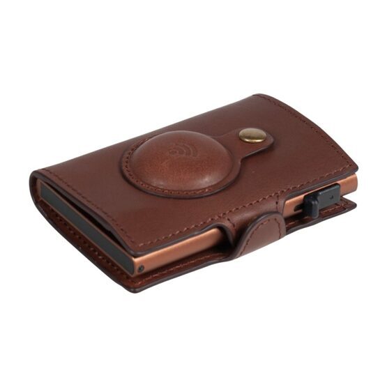 Furbo RFID-Kartenhalter aus Leder mit Banknotenfach und AirTag-Etui in Braun
