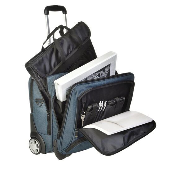 Business Trolley Office Case aus Canvas 44,5 cm in petrol