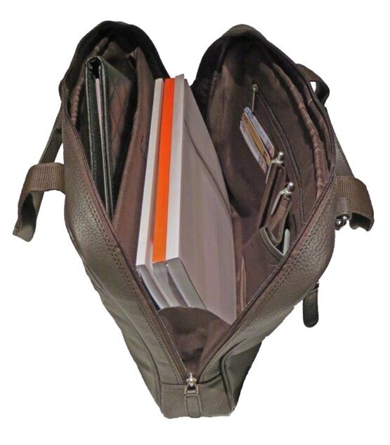 Laptop-Tasche aus Vollrindleder 41 cm braun