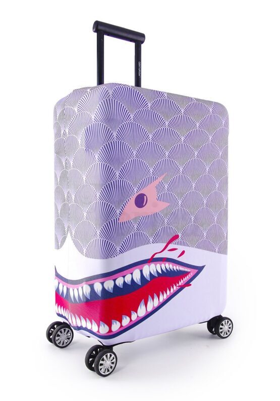 Kofferüberzug Purple Shark Mittel (55-60 cm)
